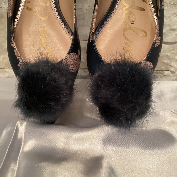 Sam Edelman Raddie Flats with Faux Fur Pom-Poms - Picture 3 of 12